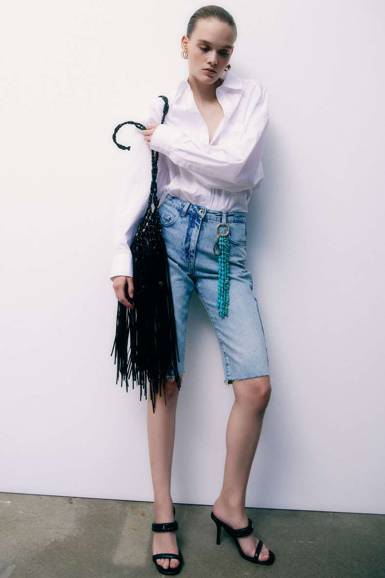 Bermuda en denim, Bleu Ciel, Patrizia Pepe