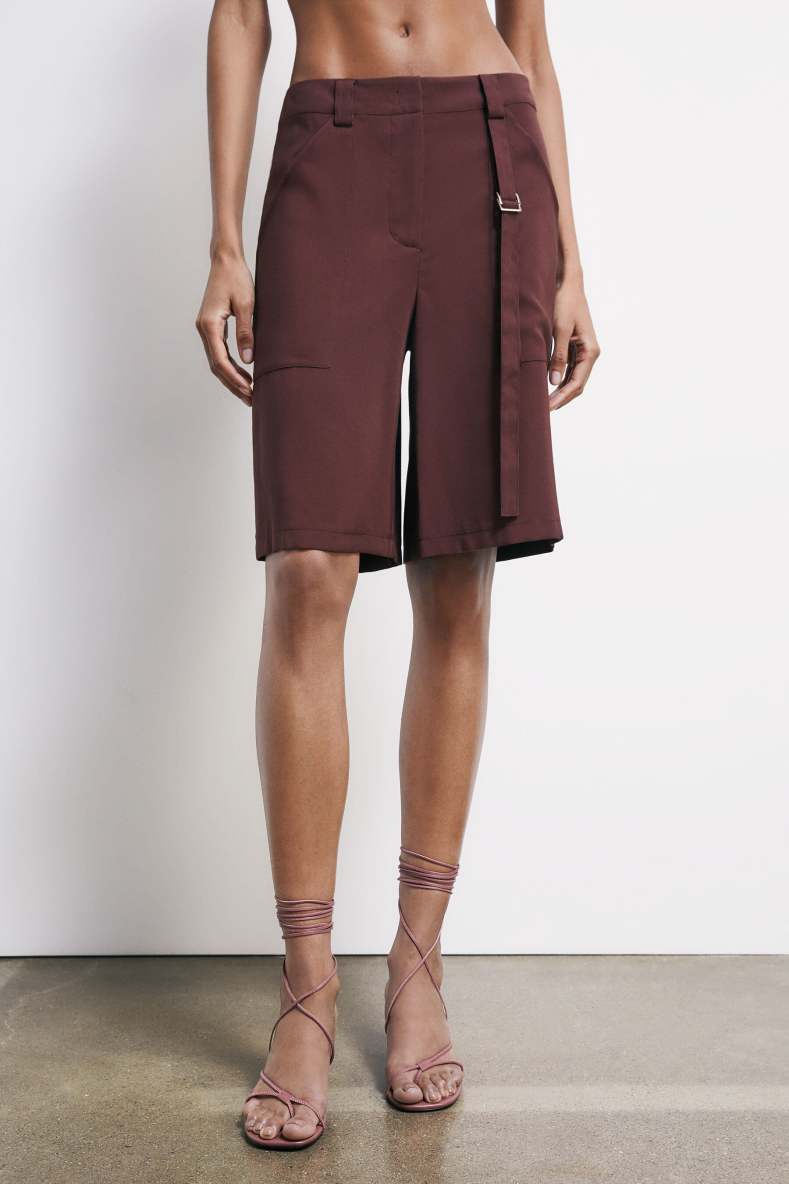 Bermuda en Tencel, Marron, Patrizia Pepe