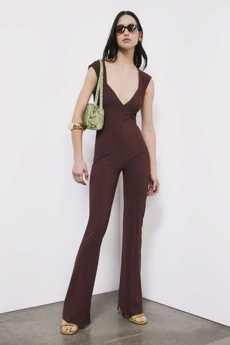 Mono slim de jersey, Marr&oacute;n