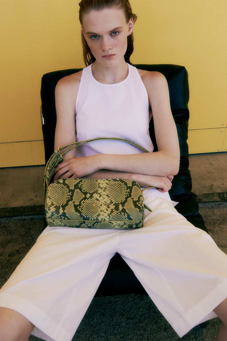 Python-print leather shoulder bag, Abstract Fantasy, Patrizia Pepe