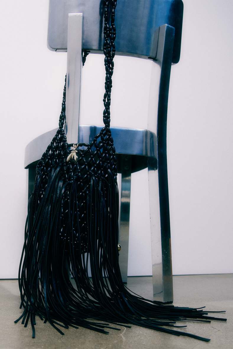 Radical Summer Bag with fringes, Black, Patrizia Pepe