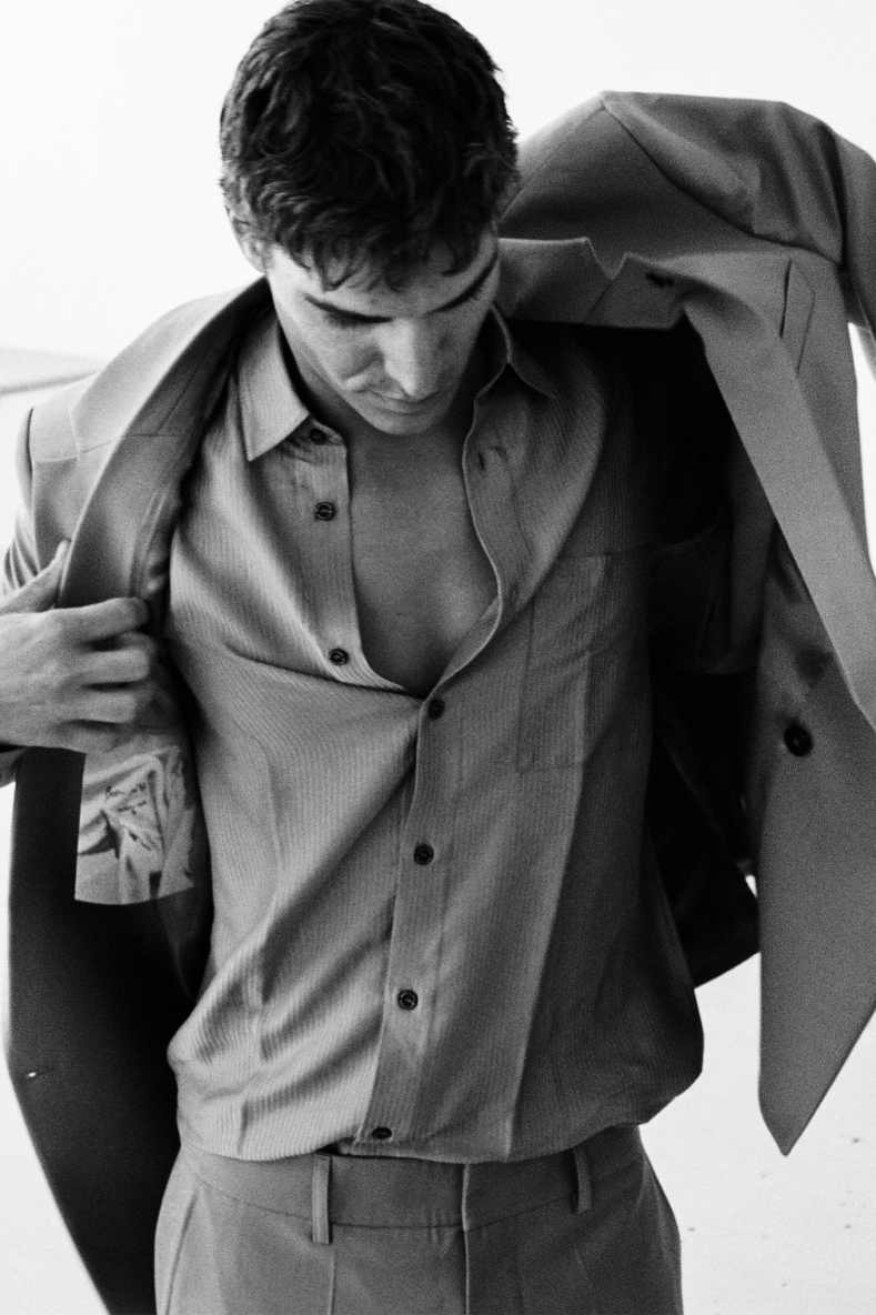 Camisa fluida de manga corta en viscosa jacquard, Gris