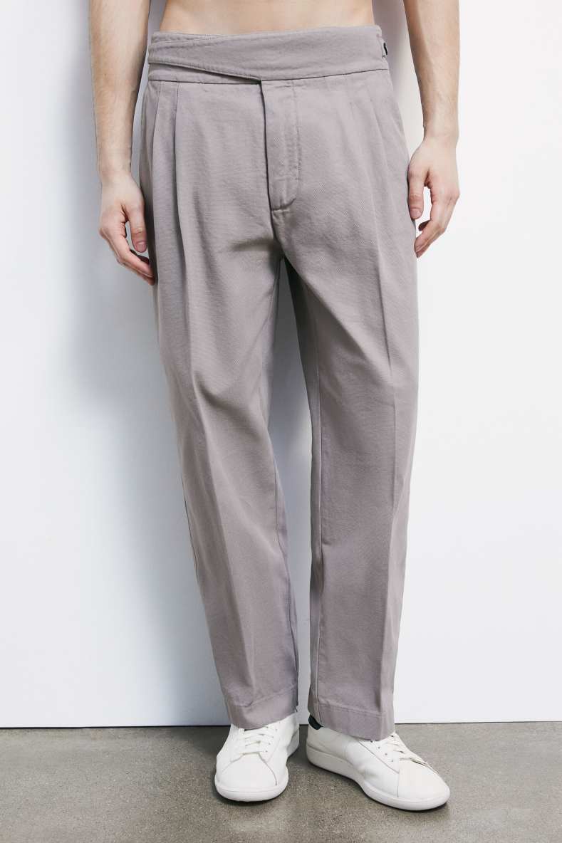 Pantal&oacute;n cargo en algod&oacute;n estructurado, Gris