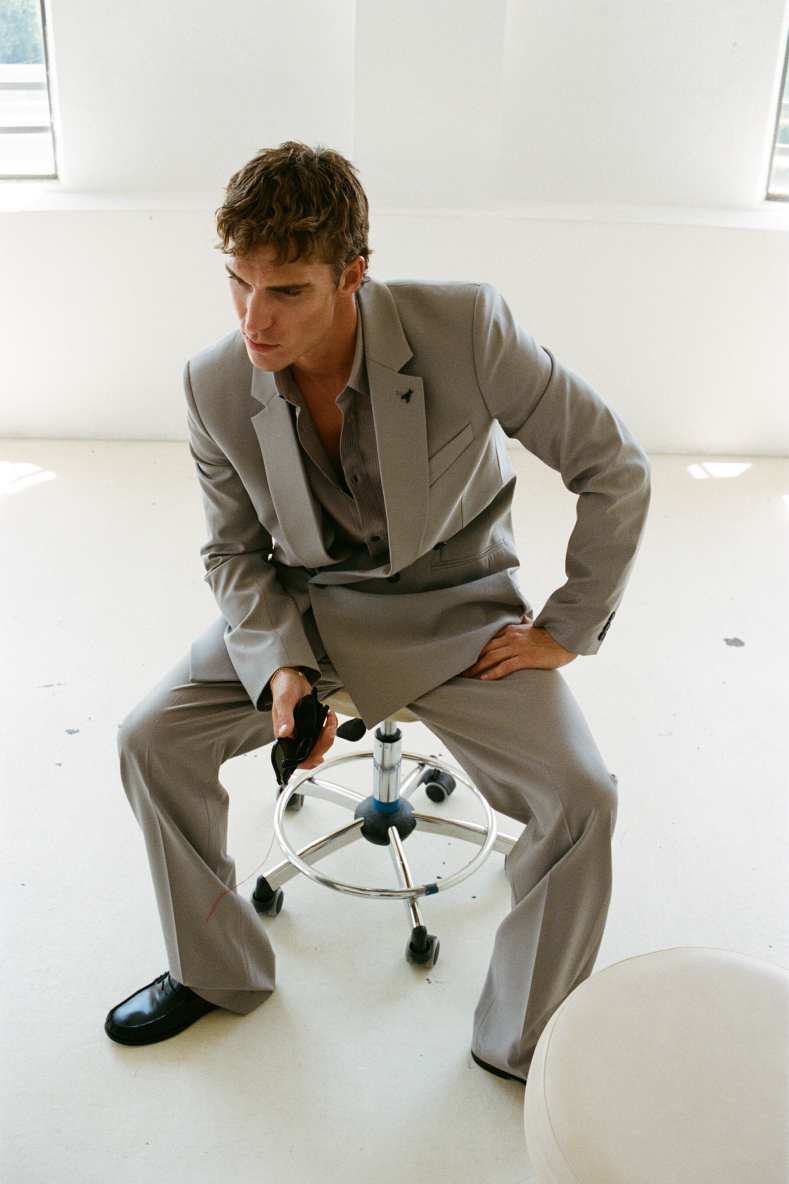 Pantalones ajustados (IM)PERFECTION de lana fr&iacute;a, Gris