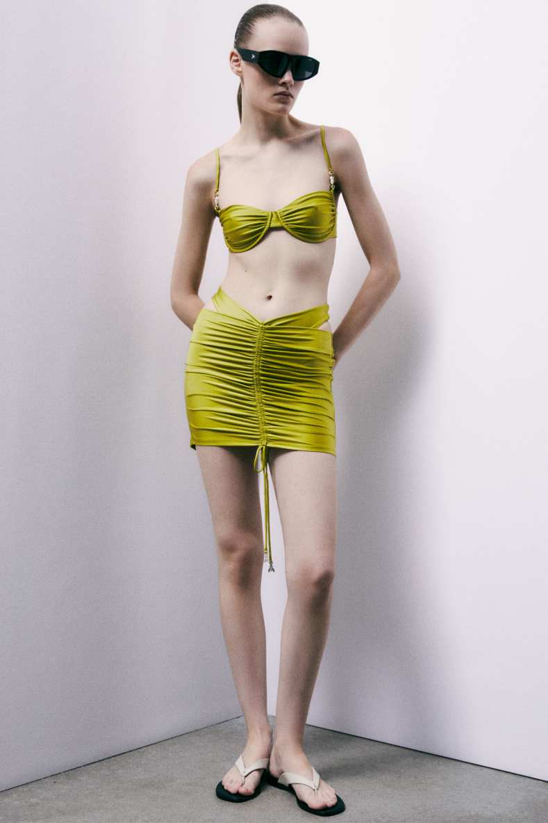 Draped pareo skirt, Green, Patrizia Pepe