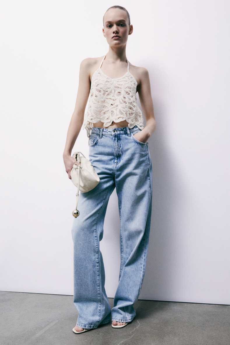 Jean oversize taille basse, Bleu Ciel, Patrizia Pepe