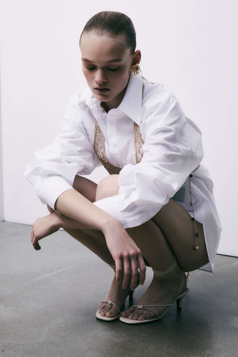 Essential Fly Heeled Sandals, White, Patrizia Pepe