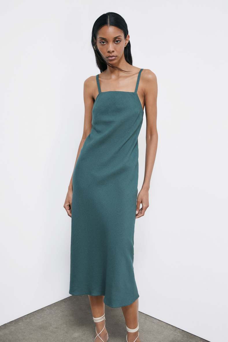 Fluid midi dress, Green, Patrizia Pepe