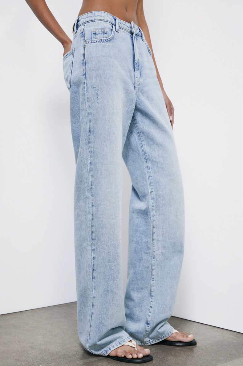 Jean oversize taille basse, Bleu Ciel, Patrizia Pepe