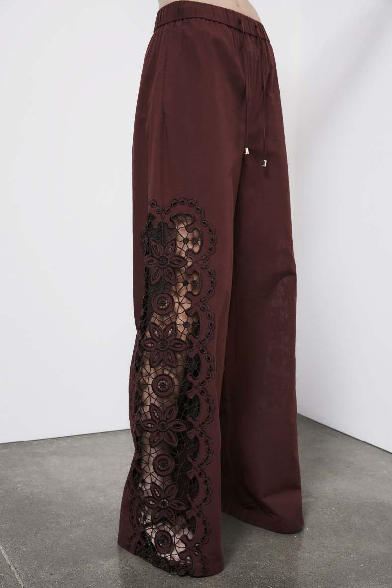 Pantalon avec broderie, Marron, Patrizia Pepe