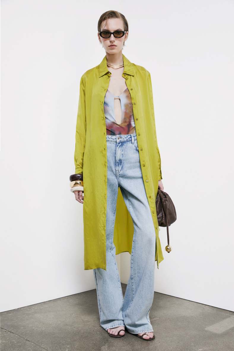 Fluid viscose shirt dress, Green, Patrizia Pepe