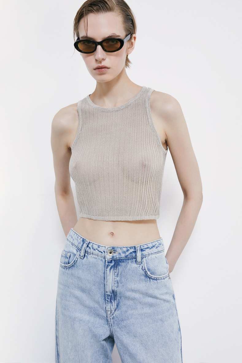 Lightweight knit tank, Ivory, Patrizia Pepe