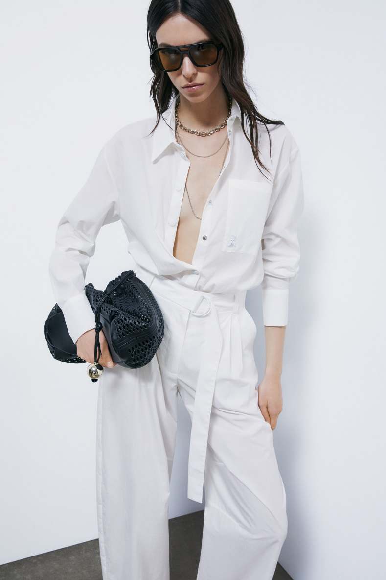 Technical cotton shirt, White, Patrizia Pepe