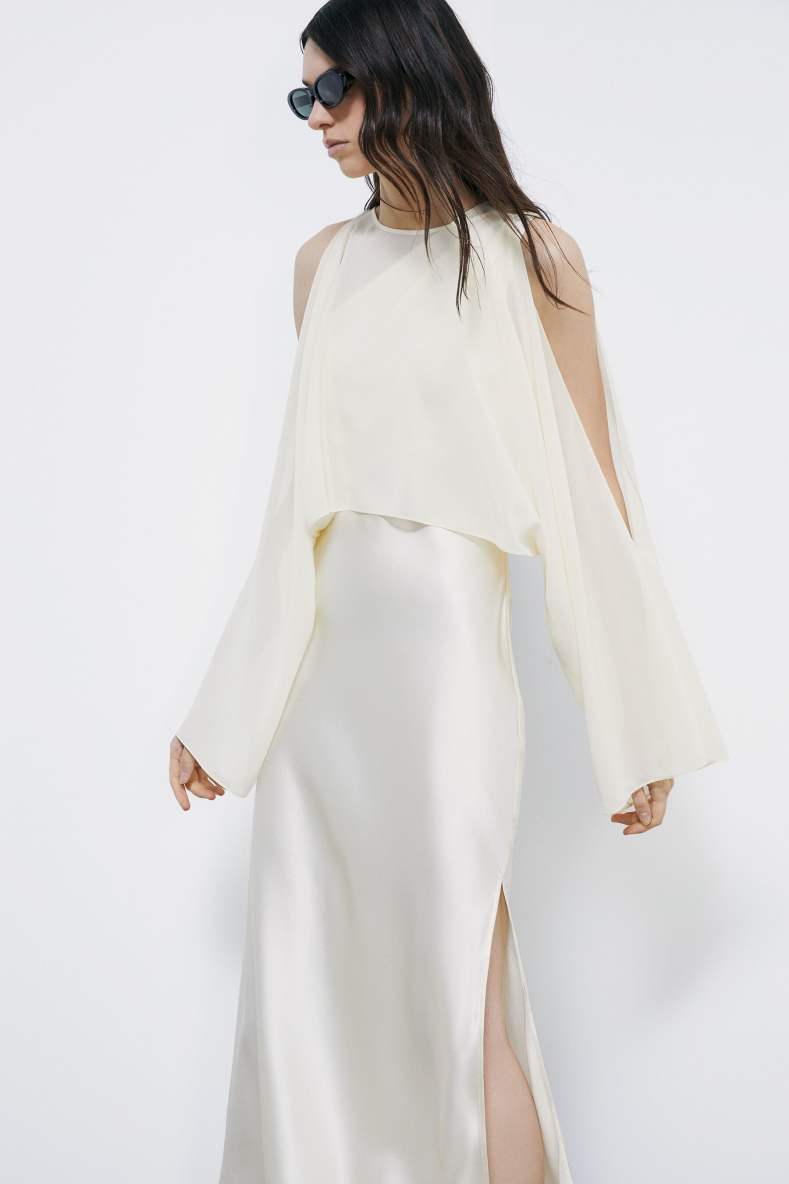 Flowy Shoulder Cover, White, Patrizia Pepe