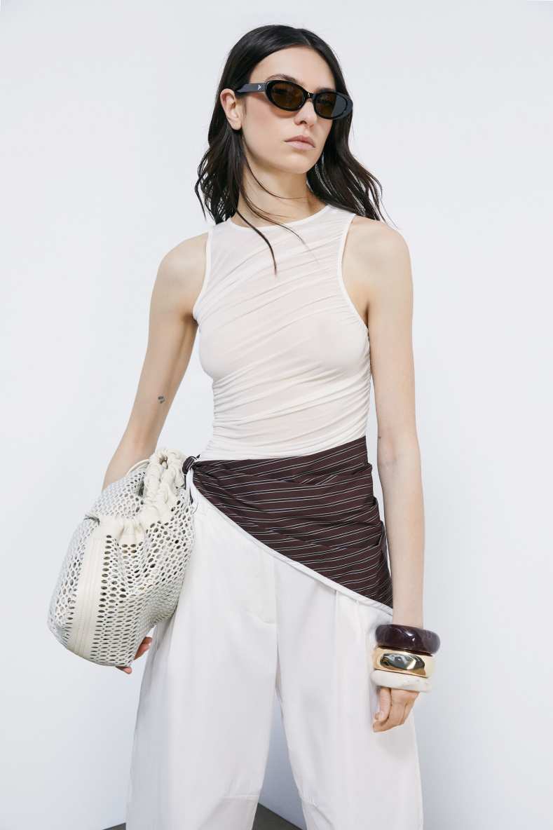 Cotton Scarf, Stripes, Patrizia Pepe