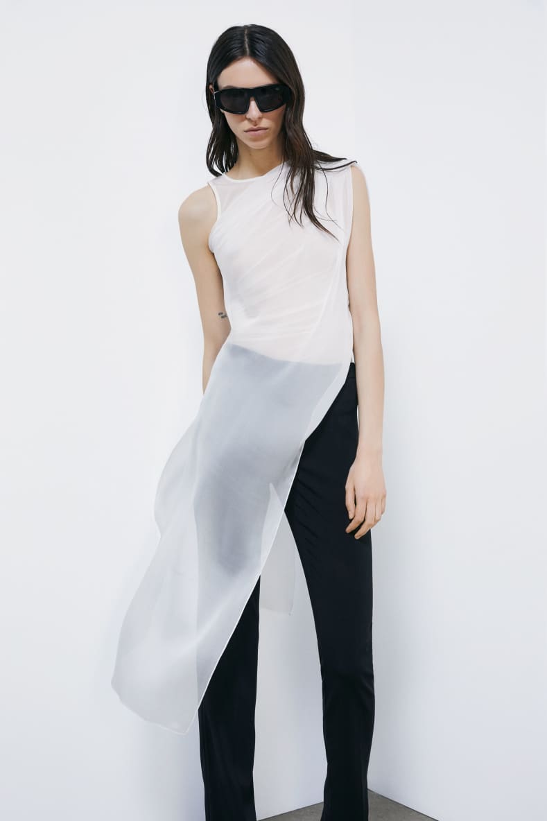 Seidentop mit Drapierungen, Wei&szlig;, Patrizia Pepe