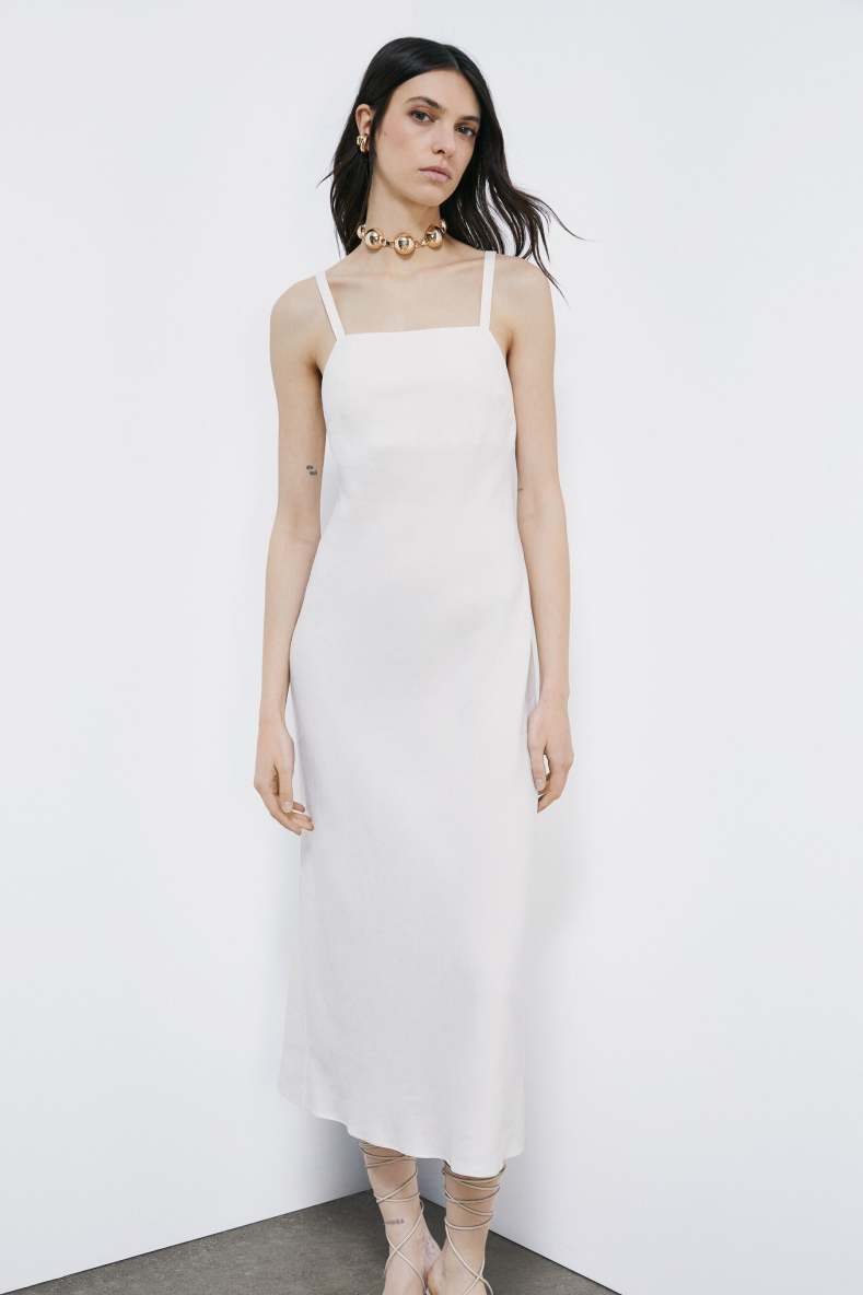 Fluid midi dress, White, Patrizia Pepe