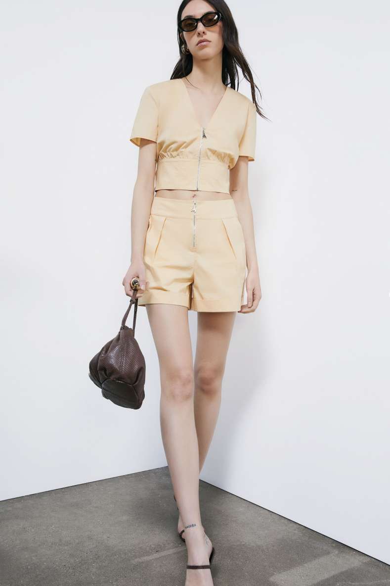 Poplin shorts, Beige, Patrizia Pepe