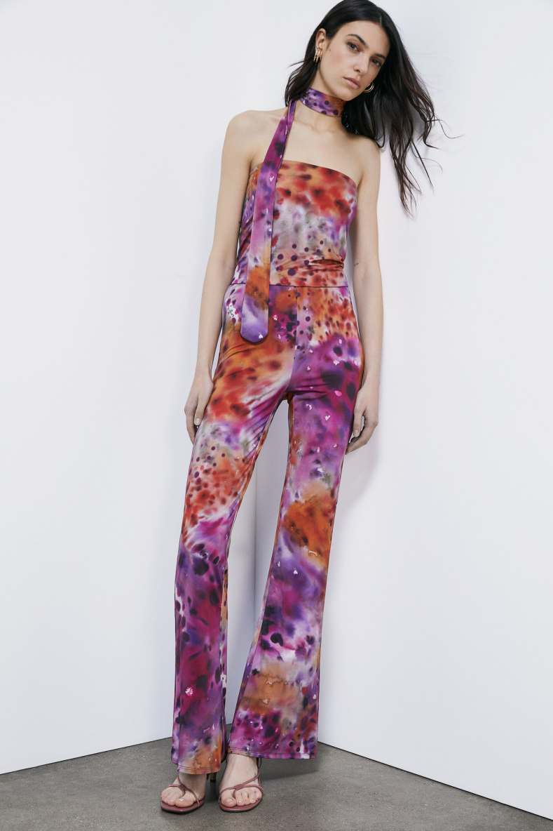 Slim jumpsuit with floral print, Abstract Fantasy, Patrizia Pepe