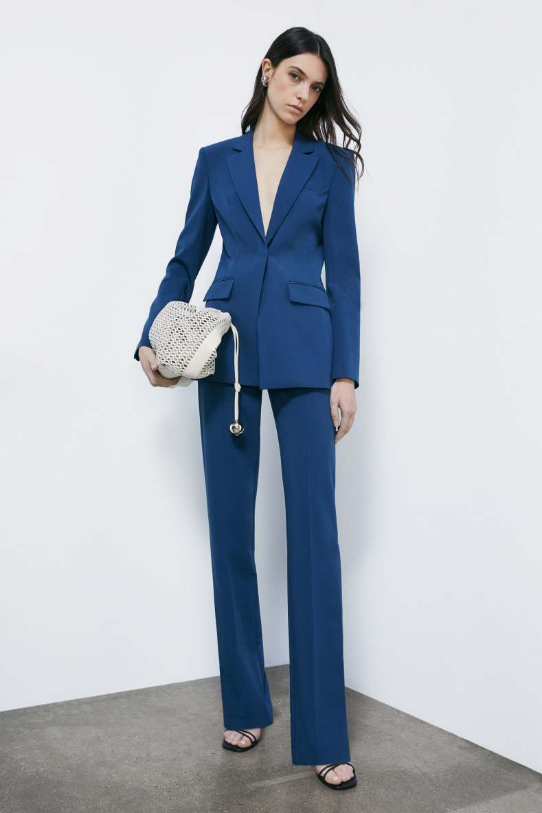 Viscose slim pants, Blue, Patrizia Pepe