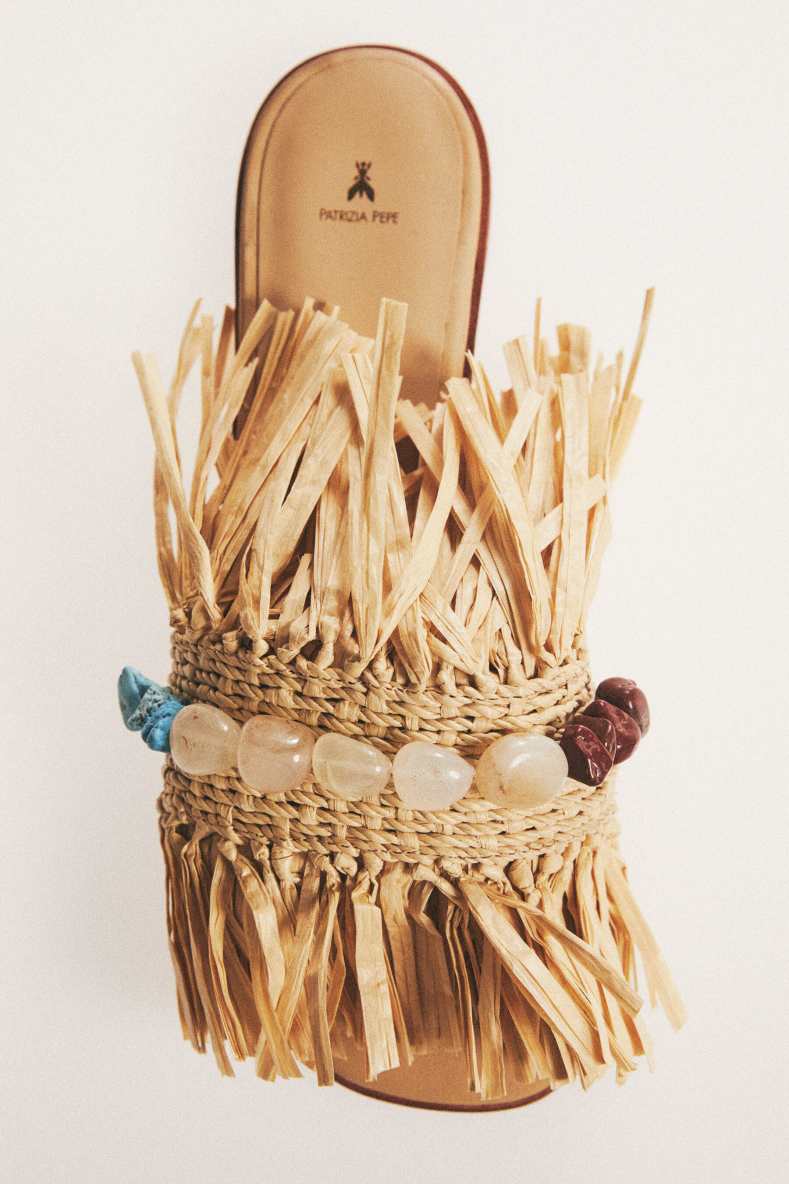 Flat raffia sandals, Multicolor, Patrizia Pepe