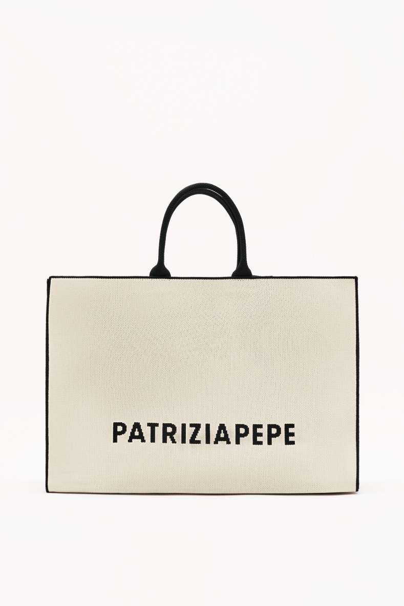 Tote Bag In the City, Wei&szlig;/Schwarz, Patrizia Pepe