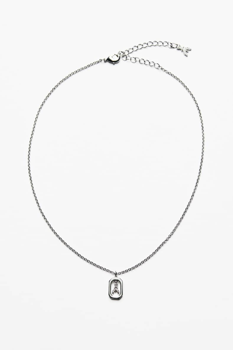 Micro Fly Rhinestone Necklace, Silver, Patrizia Pepe