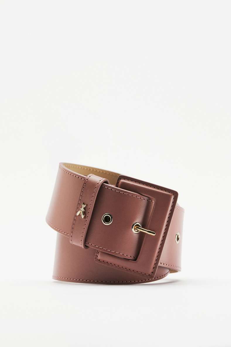 High Waist Leather Belt, Pink, Patrizia Pepe