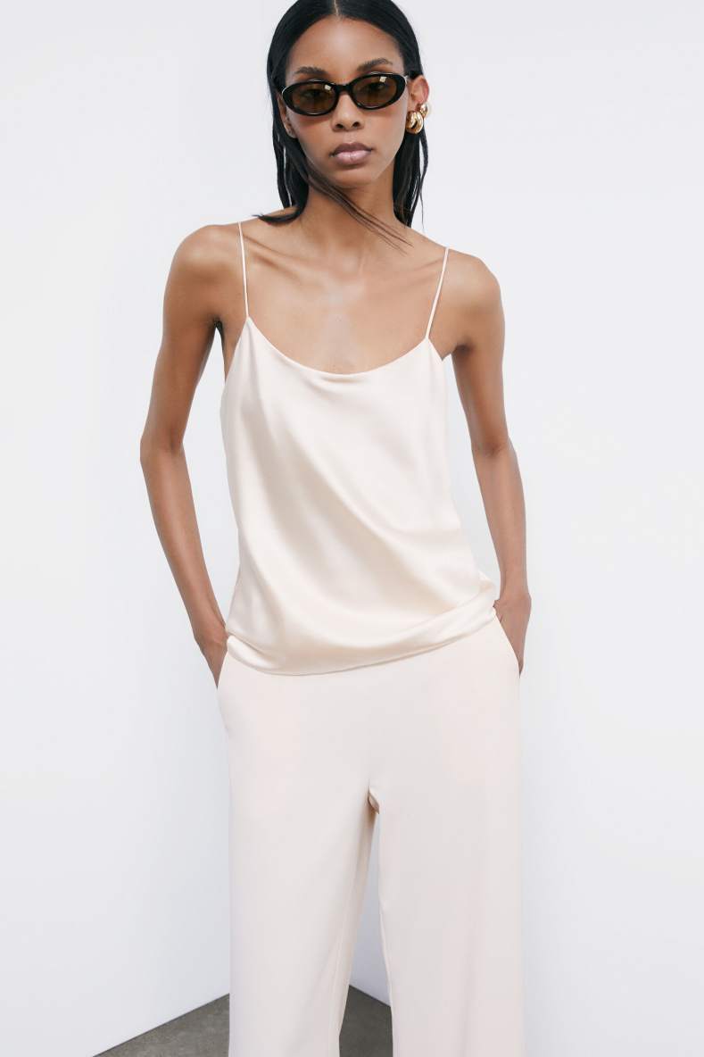 Lingerie top in viscose satin, Pink, Patrizia Pepe