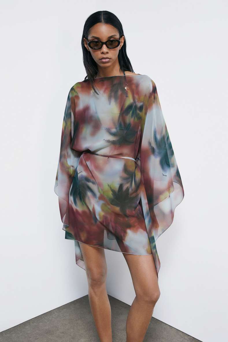 Beach Kaftan in Summer Faded Print, Abstract Fantasy, Patrizia Pepe