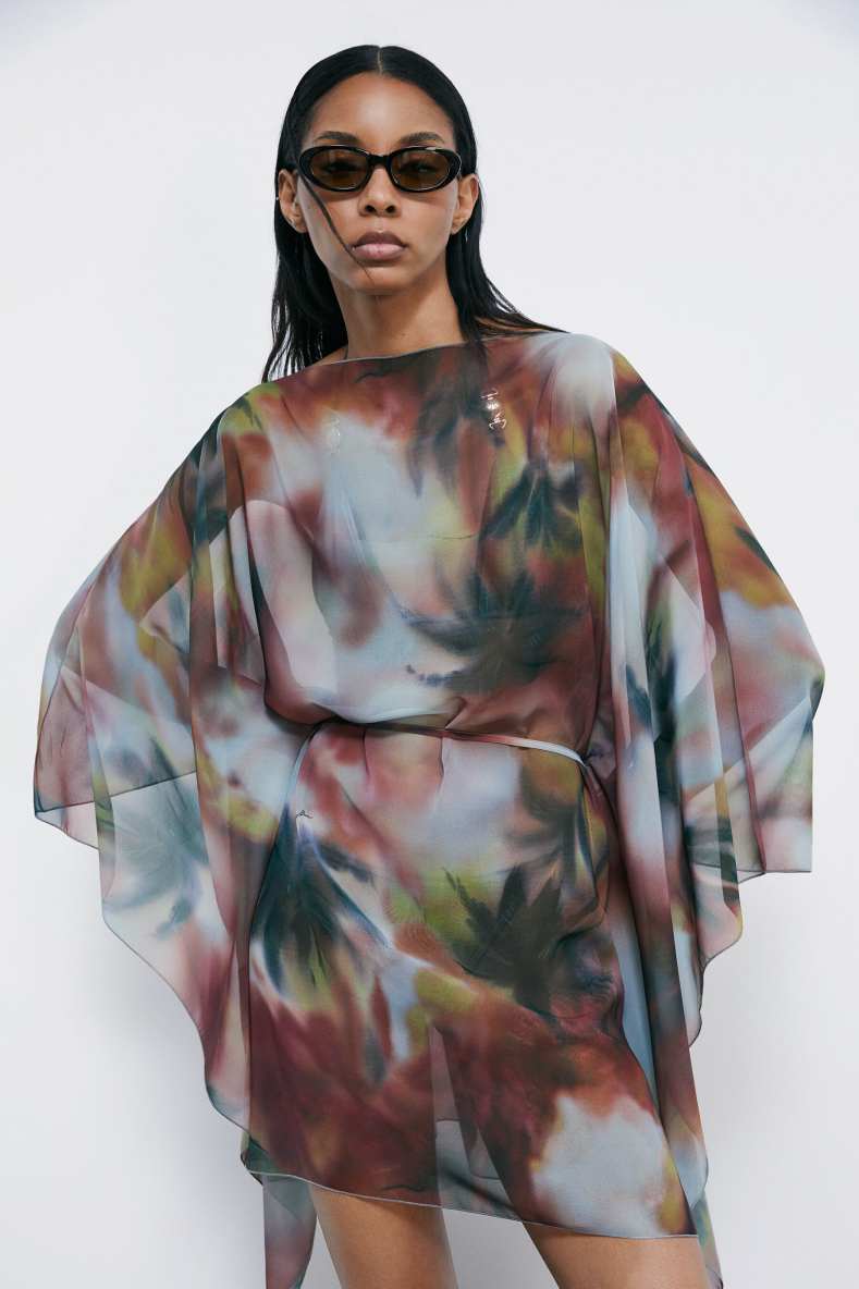 Beach Kaftan in Summer Faded Print, Abstract Fantasy, Patrizia Pepe