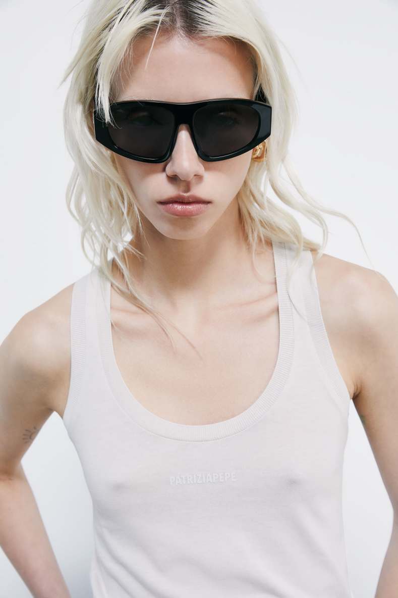 Jersey Tank Top, Grey, Patrizia Pepe