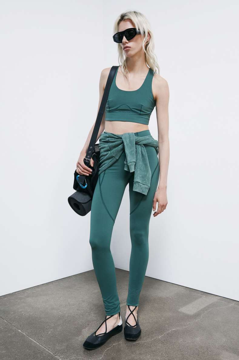 Self Retreat leggings in stretch jersey, Green, Patrizia Pepe