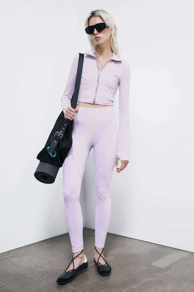 Self Retreat leggings in stretch jersey, Purple, Patrizia Pepe