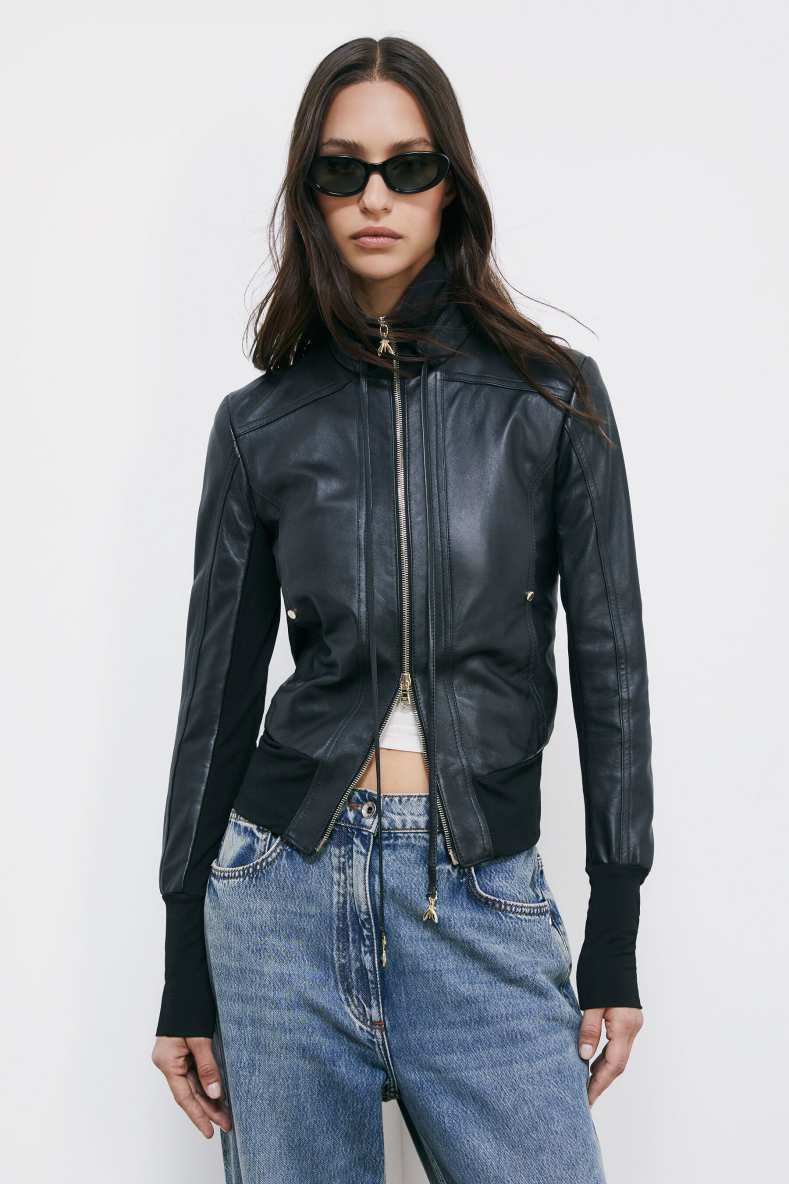 Blouson leather jacket, Black, Patrizia Pepe