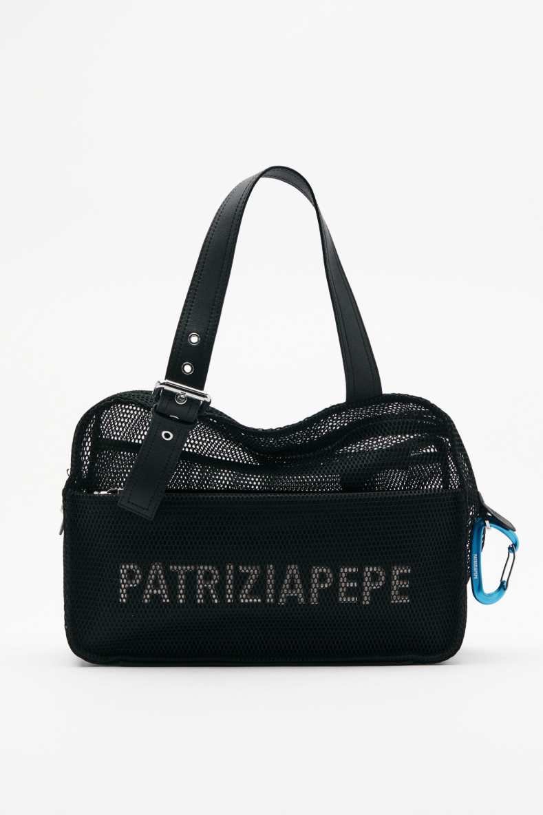 Shopping Tasche (IM)PERFECTION aus Netz, Schwarz, Patrizia Pepe