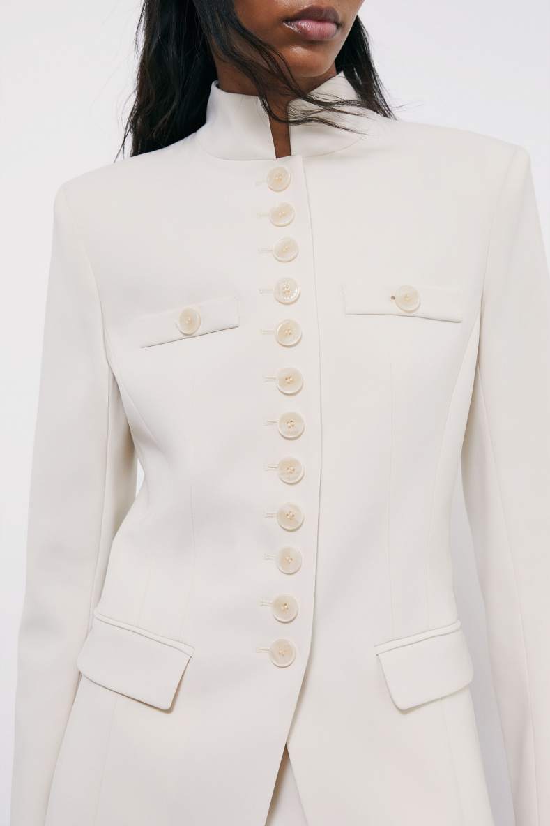 Radical Rose Officier jacket, White, Patrizia Pepe