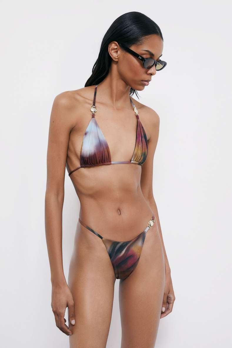 Triangle bikini top in Summer Faded print, Abstract Fantasy, Patrizia Pepe