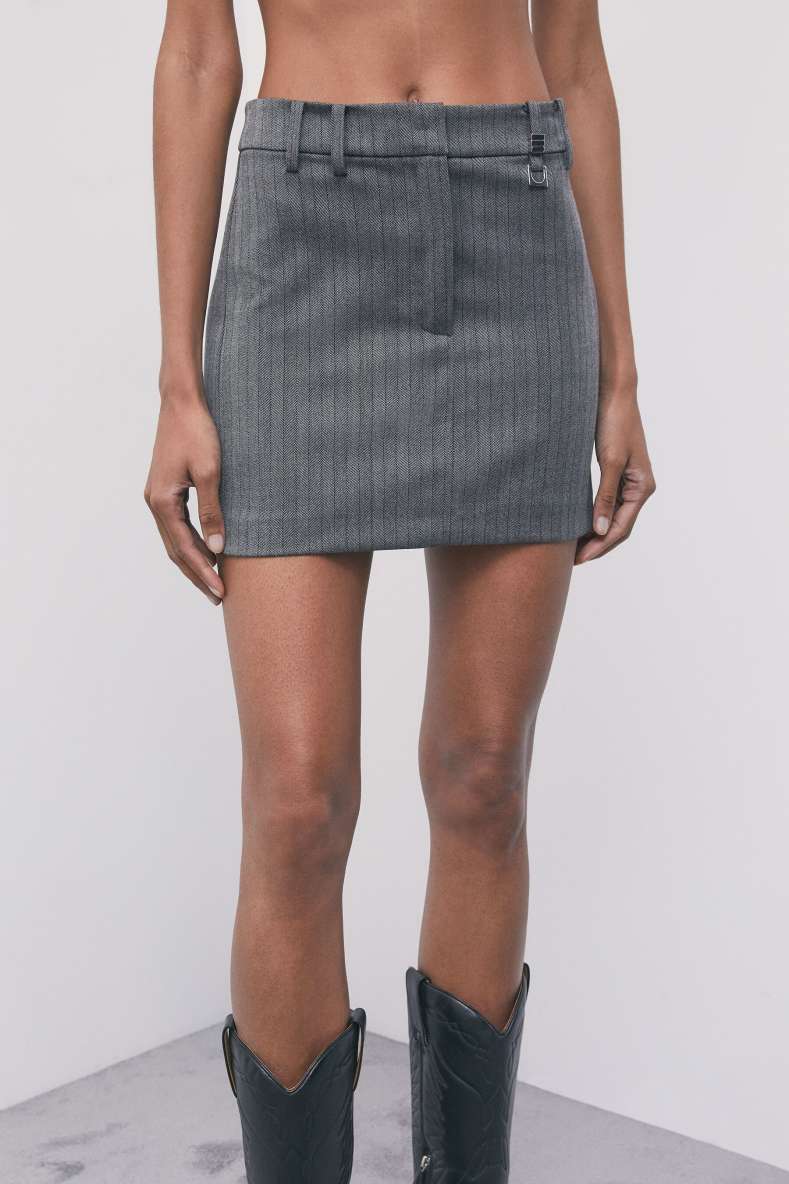 Pinstripe mini skirt, Grey, Patrizia Pepe