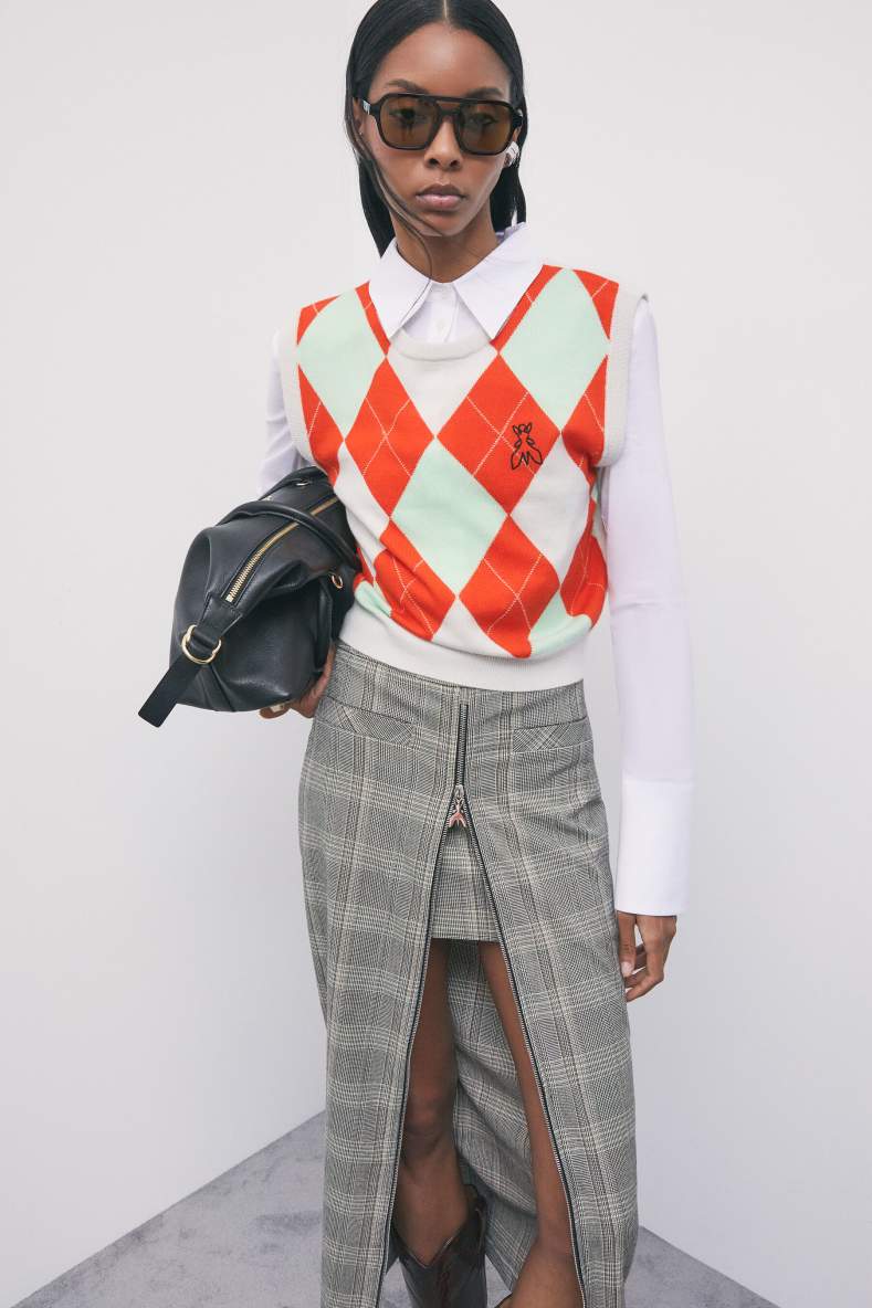 Pure wool knit vest with diamond pattern, Multicolor, Patrizia Pepe