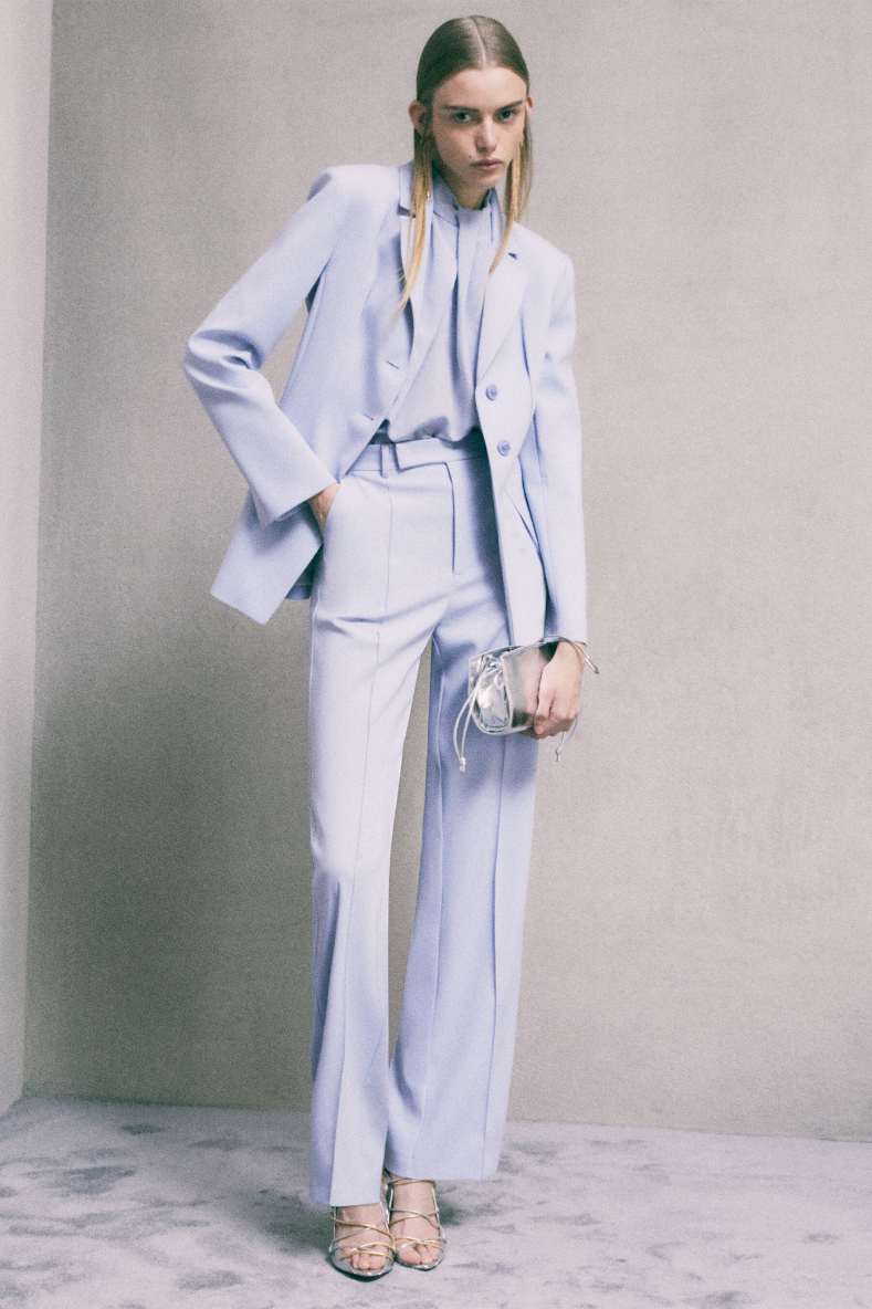 Low-waist tailored wide-leg trousers, Light Blue, Patrizia Pepe
