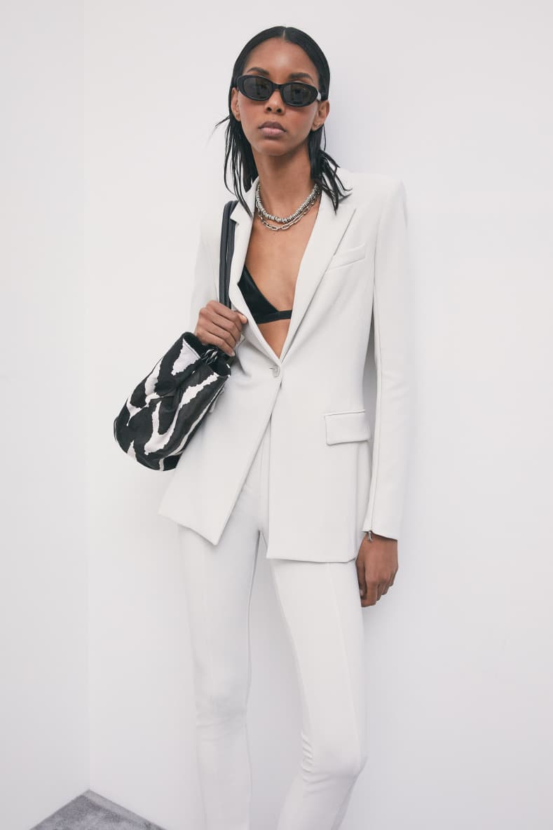 Slim fit stretch blazer, Grey, Patrizia Pepe