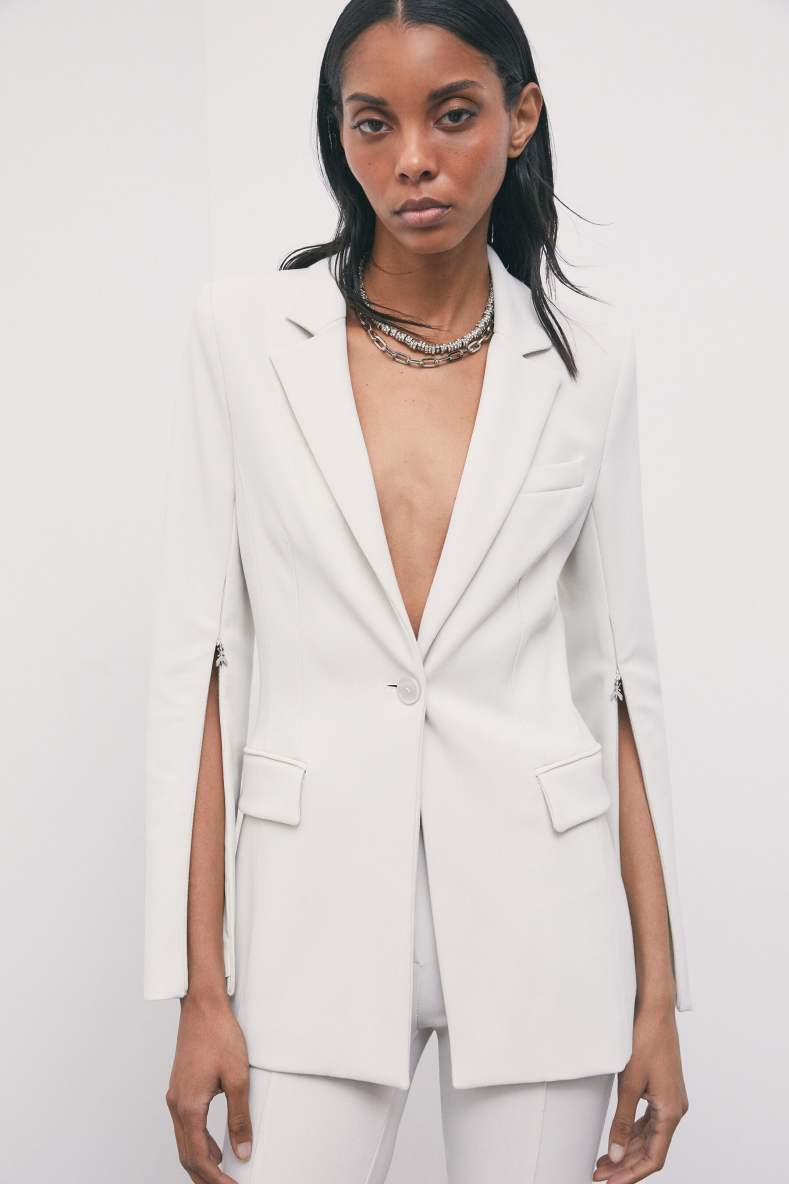 Slim fit stretch blazer, Grey, Patrizia Pepe