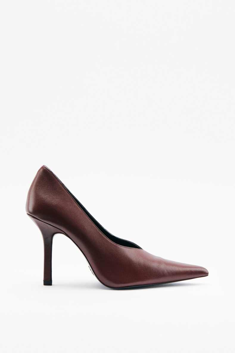 Minimal Shape Pumps aus Leder, Braun, Patrizia Pepe