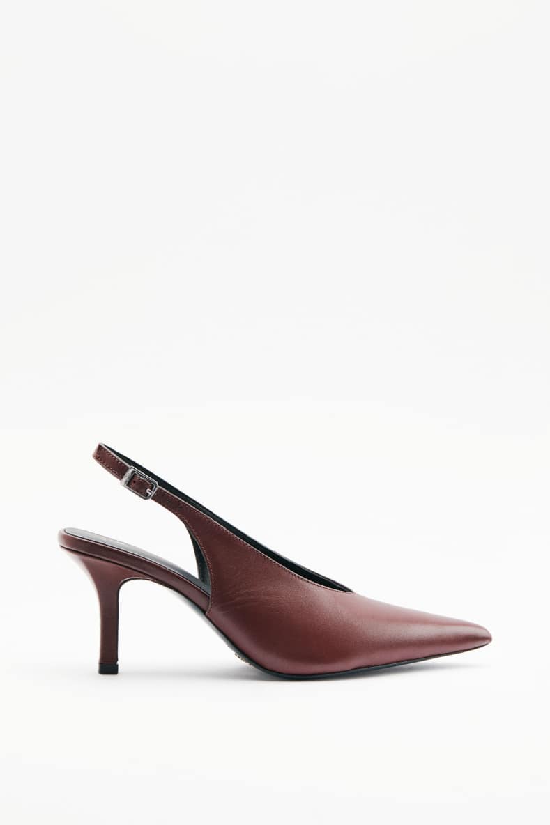 Leather slingbacks, Brown, Patrizia Pepe