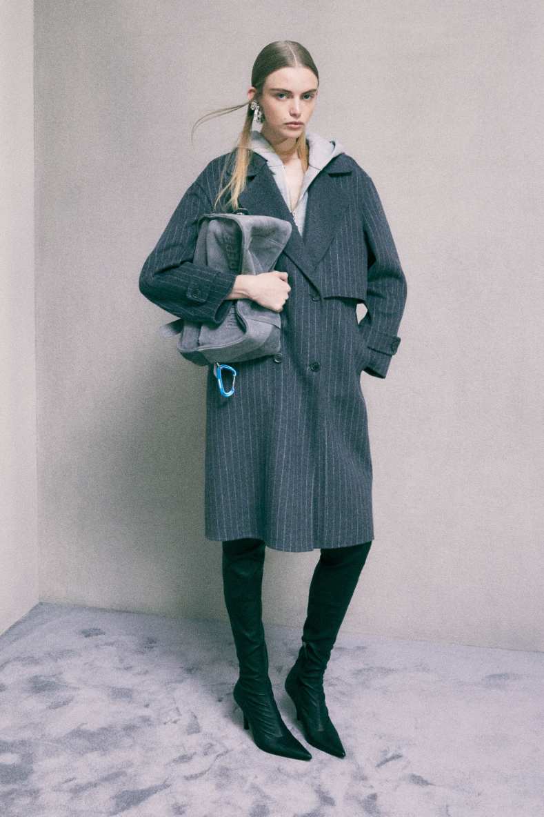 Pinstripe wool-blend coat, Stripes, Patrizia Pepe