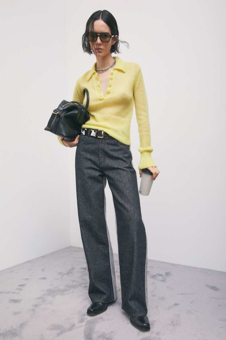Bi-color wide-leg jeans, Black/ Grey, Patrizia Pepe