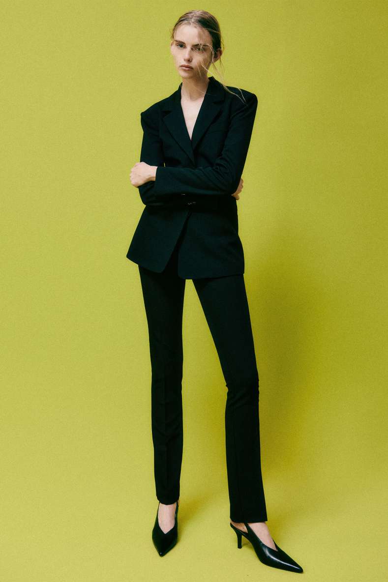 Slim-fit viscose-blend trousers, Black, Patrizia Pepe