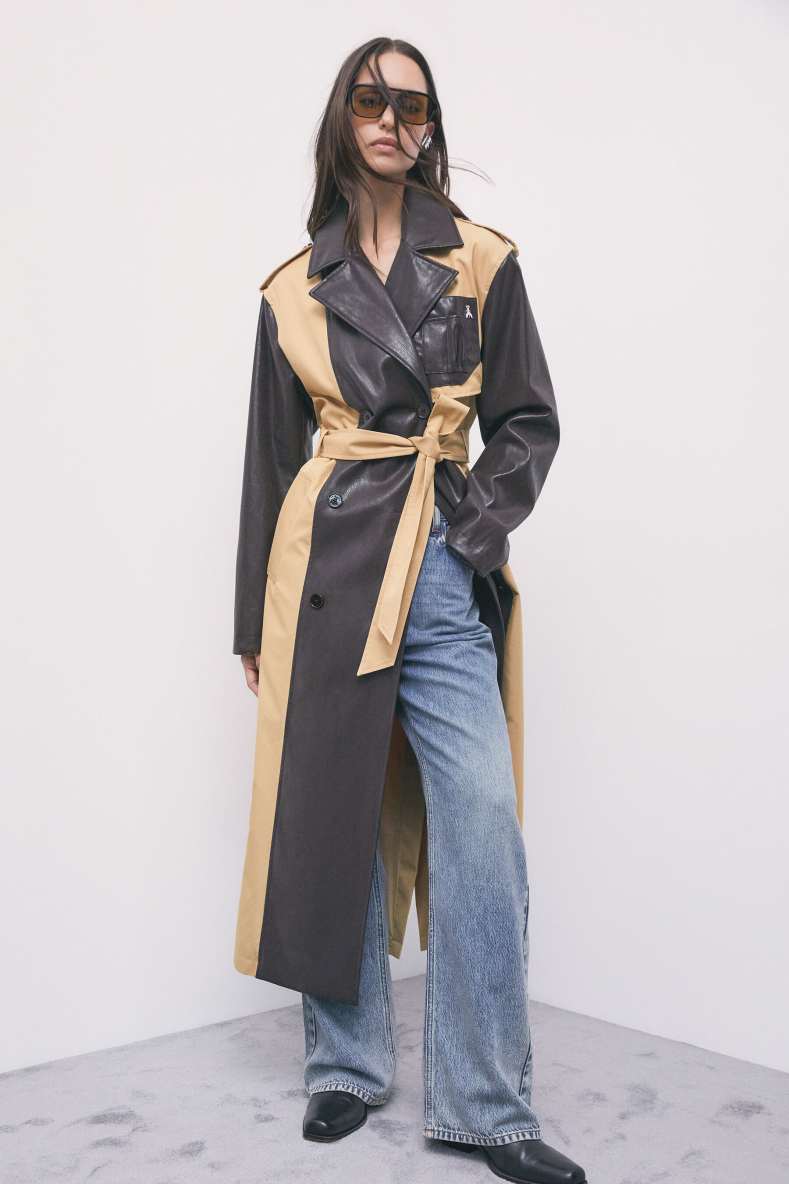 Quilted nylon coat with wool details, Beige/Brown, Patrizia Pepe