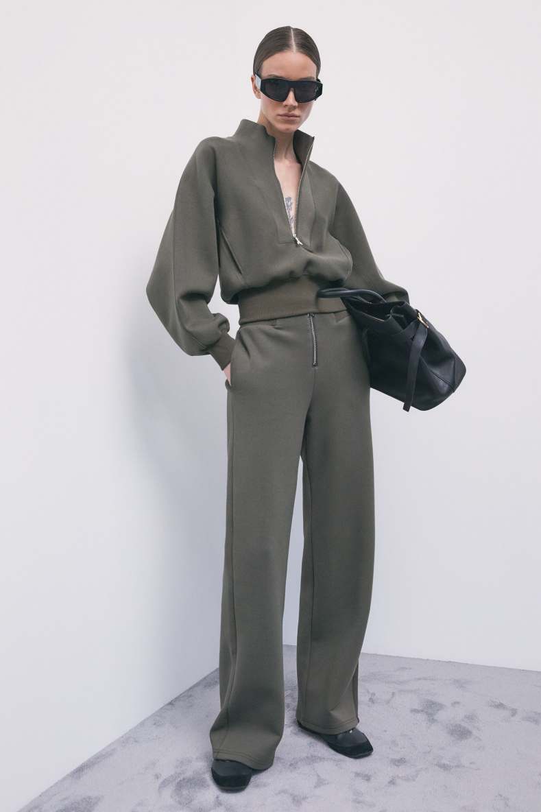 Straight-leg scuba sweatpants, Green, Patrizia Pepe